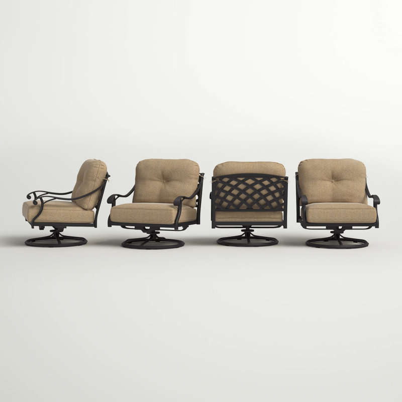 Frazee Swivel Powder Coated Aluminum Outdoor Lounge Chair