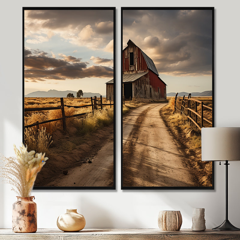 Morton - architecture granges, art mural, 20" H x 24" W, Black, Impression encadrée flottante