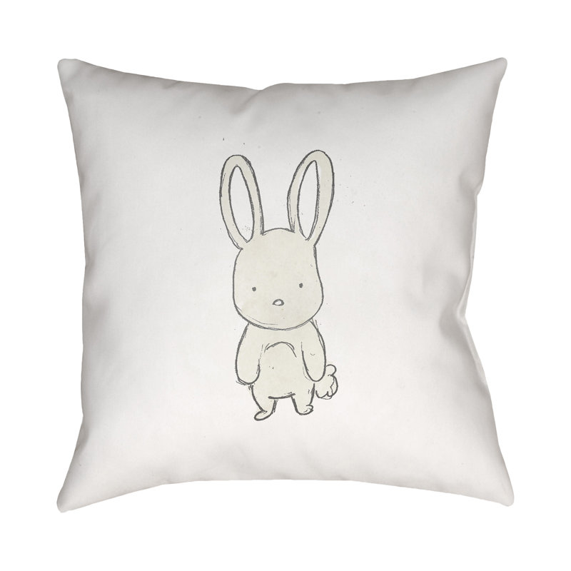  Indoor/Outdoor Throw Pillow, 18" H x 18" W x 4" D, Rabbit