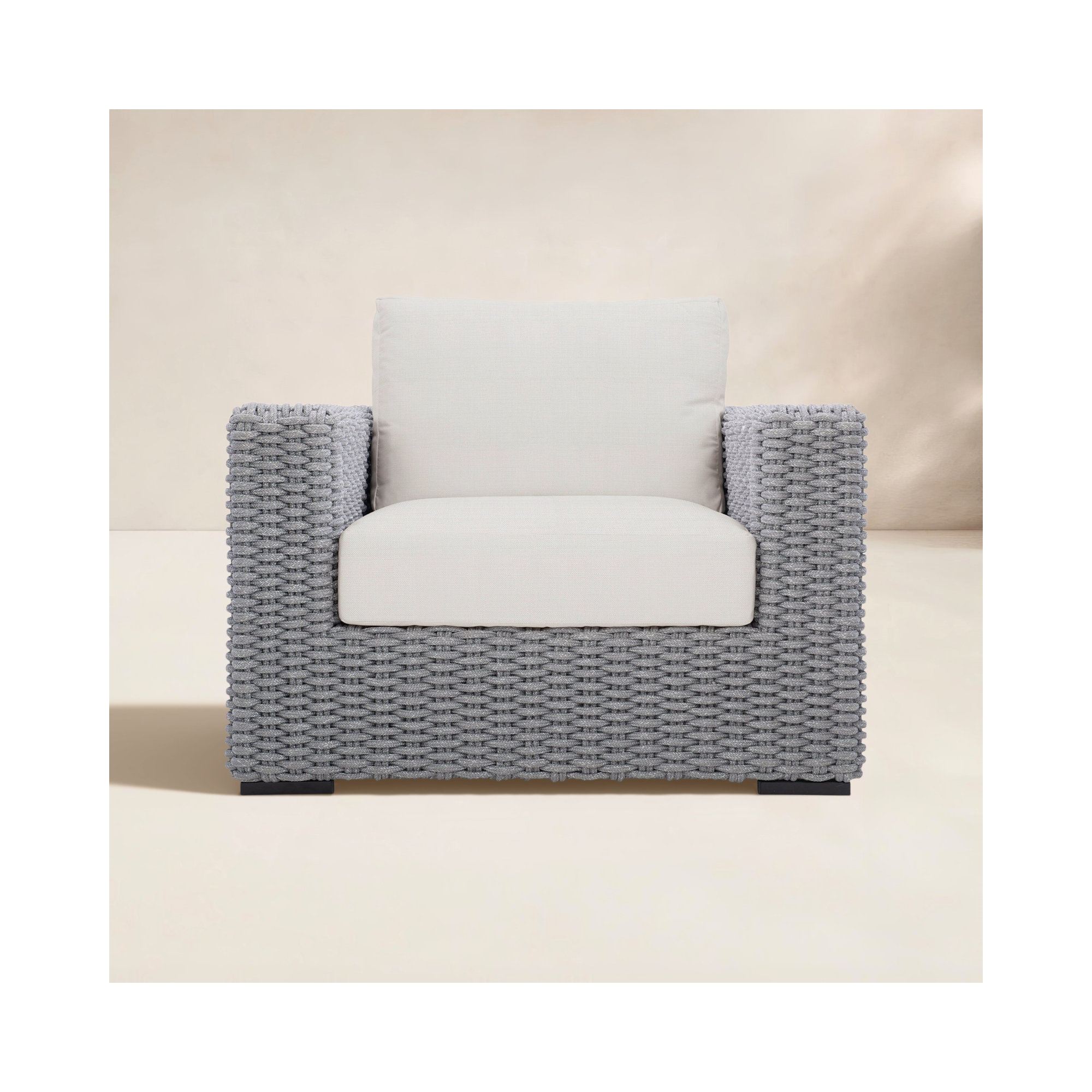 Capri Patio Chair with Cushions, White Linen 6016-000
