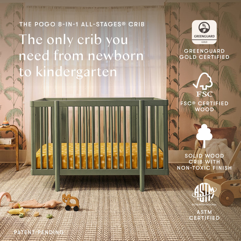 Pogo 8-in-1 Convertible Crib, Olive