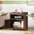24" Farmhouse End Table With Charging Station, Large Side Table With Storage Cabinet And Open Shelf-1343822277