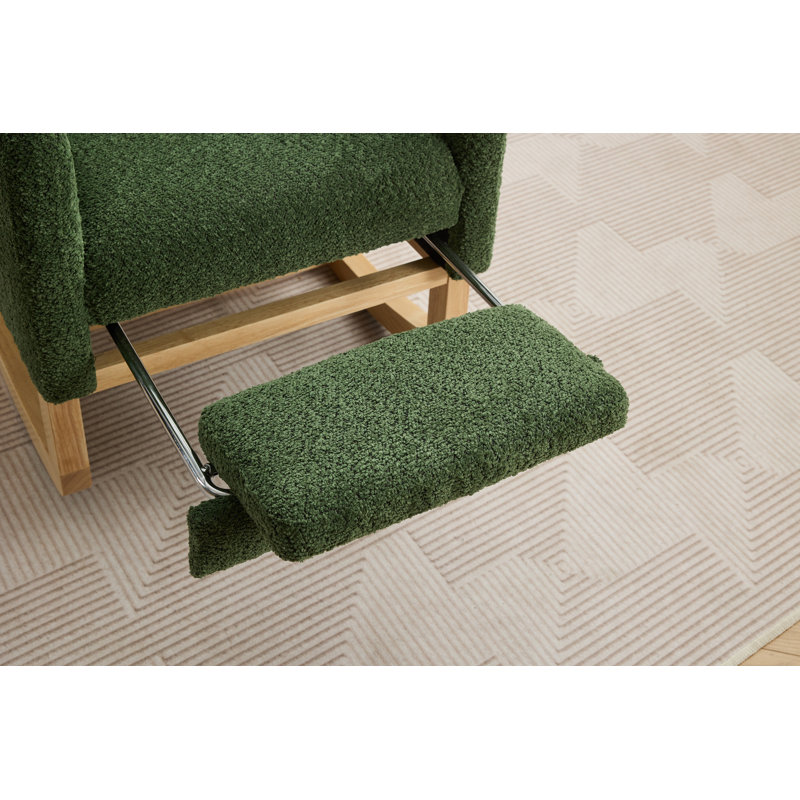 Accent Rocking Chair With Footrest, Green, Natural