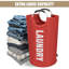 90L Large Laundry Basket, Collapsible Laundry Bag, Freestanding Tall Clothes Hamper, Foldable Washing Bin (Red)-278296667