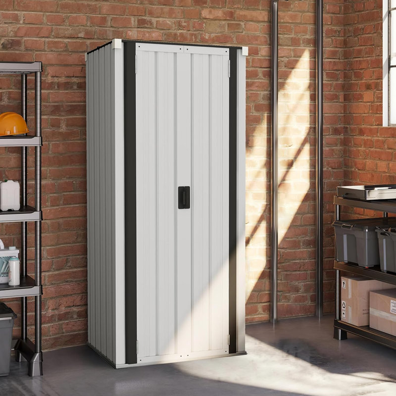 Metal Single Storage Cabinet ( 177.5cm H x 75.9cm W x 55.6cm D), White