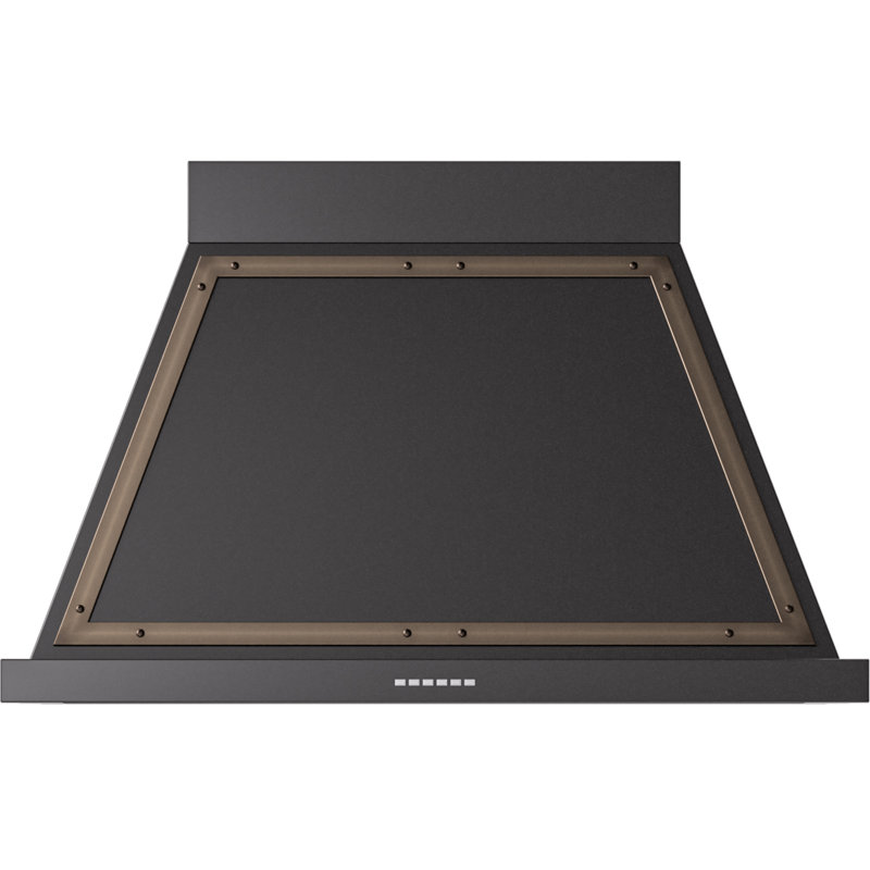 ILVE Nostalgie II Series Noblesse 40 inch Wall Mount Range Hood with 600 CFM, Glossy Black/Bronze
