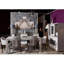Cambria Extendable Glass Top Solid Wood Base Dining Table