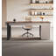 Bureau avec compartiment à deux tiroirs pour unité centrale et pieds en acier au carbone-1866657325