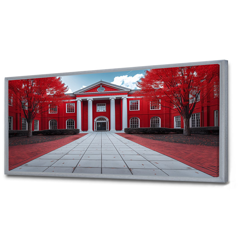Monochromes gris et rouge, bâtiment de l'Université II - édifices collégiaux et universitaires, H 28 po x l 60 po