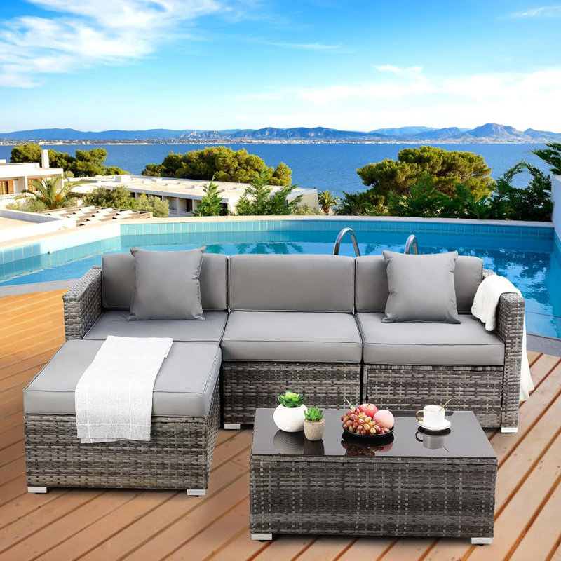 Embree 75cm Long Chaise Lounge Set with Cushions