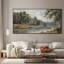 Grand paysage classique, scène de rivière sereine, forêt, chambre à coucher, grand art mural encadré, décoration intérieure (assemblage requis)-107133628