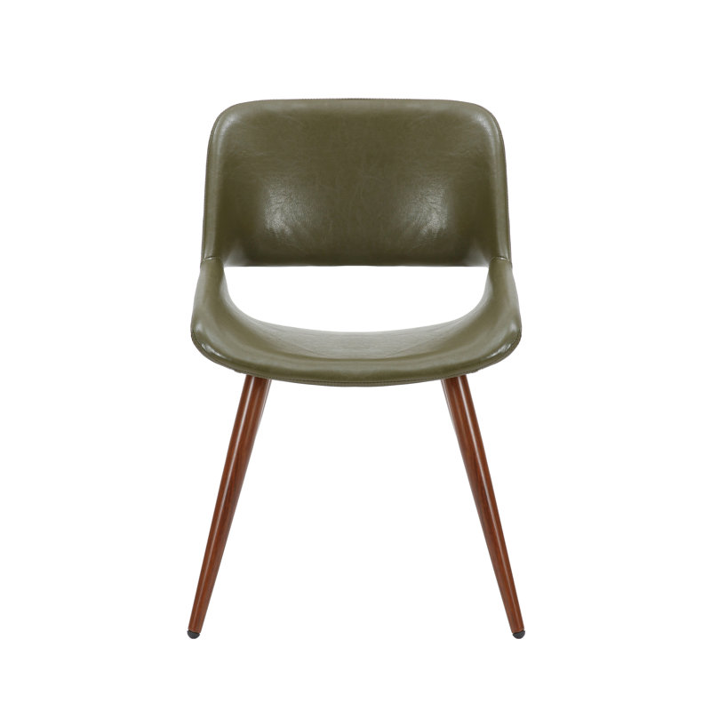 Roslindale Faux Leather Mid-Century Dining Chair, Green