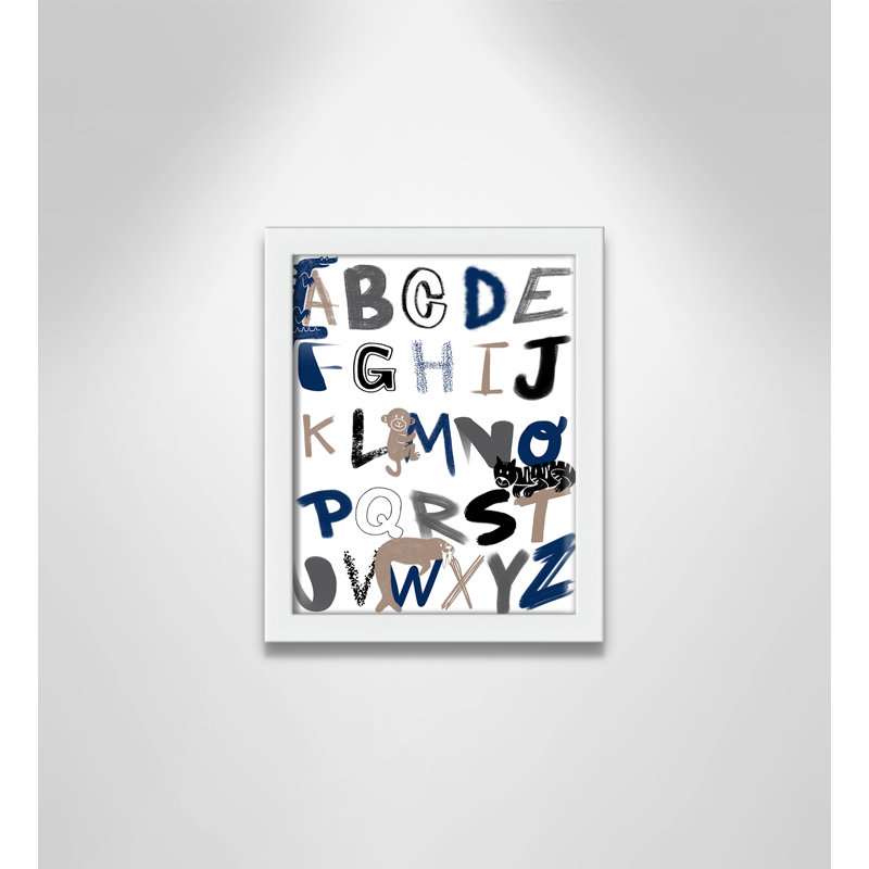 Critter Alphabet 1, impression sur papier, H 10 po x l 8 po x P 1,18 po, Encadré de boîte blanc