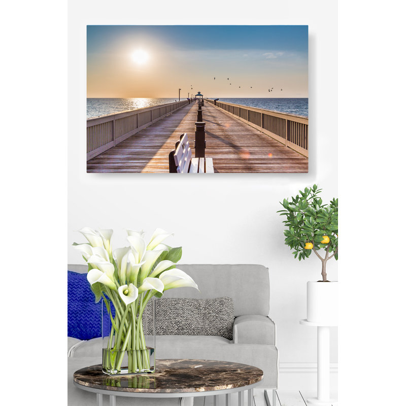 Mccutchen " Ocean Pier Right Down The Middle ", 26" H x 50" W x 1.5" D