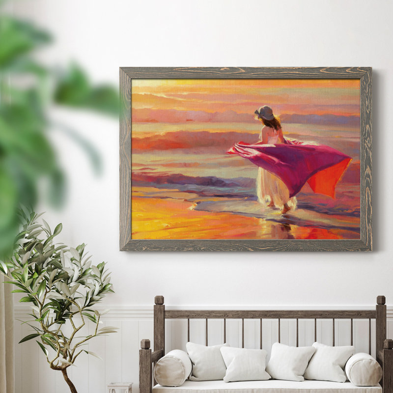 Catching The Breeze - Peinture sur toile encadrée, H 31 po x l 44 po x P 0,75 po, Gris