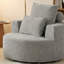 Fauteuil d'appoint en tonneau à compression surdimensionné, canapé rembourré rond pivotant à 360 °, éponge en chenille haute résilience, siège large sans assemblage-703365297