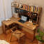 Bureau en L en bois massif Burlywood, bureau-118343184-118343188