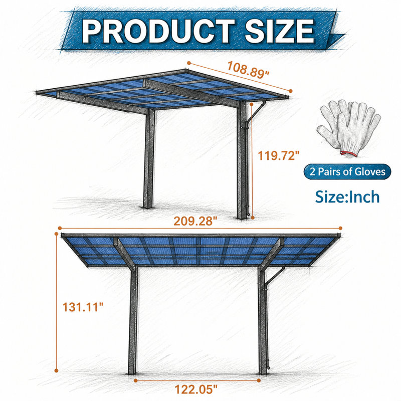 Outdoor Carport, Single Carport Metal Frame