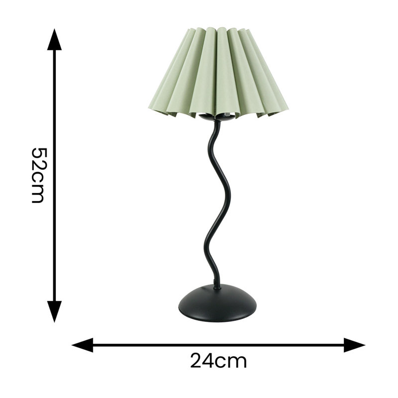 Rushon Metal Table Lamp, Green, Yes