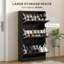 HOMCOM Shoe Cabinet with 3 Flip Drawers, Narrow Slim Shoe Rack, Black