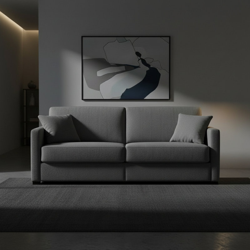 Canapé-lit en tissu de qualité supérieure Adalise, Tissu performance DuraTex Ash