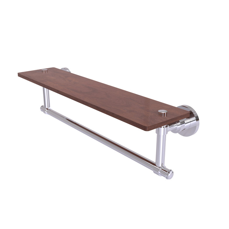 Arviso Bracket Shelf with Towel Bar, Polished Chrome, 4" H x 22" W x 5" D