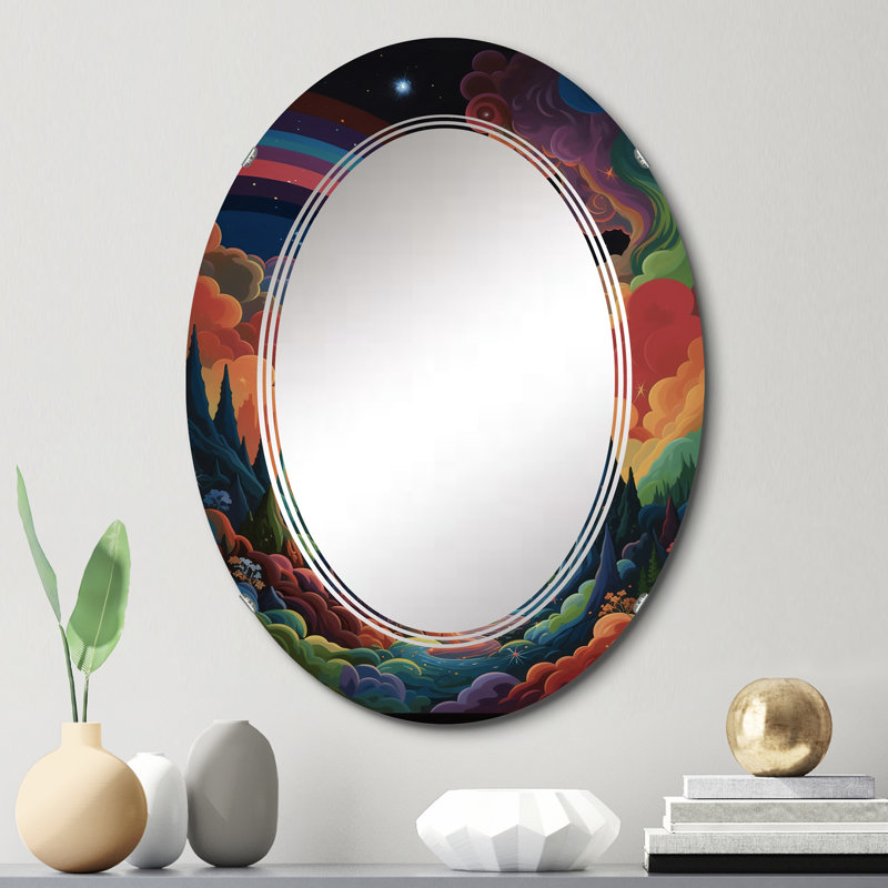 Tarmons - Miroir mural moderne ovale, 30 po x 20 po