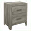 Table de chevet transitionnelle 2 tiroirs gris vieilli-743373035