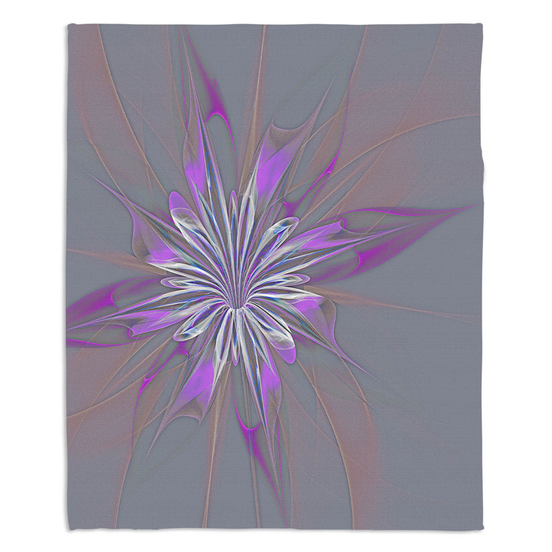  Jeté en dentelle Lace Ripples, l 68 po x L 80 po, Gris / Mauve