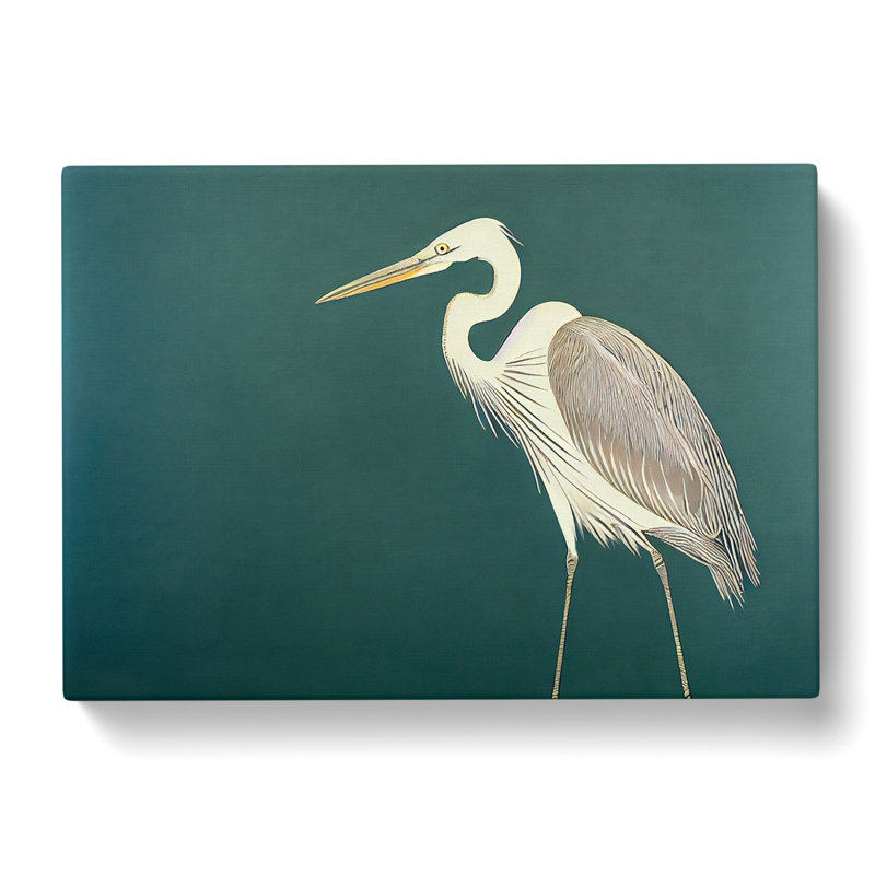 Alluring Heron Bird - Wrapped Canvas, 50cm H x 76cm W x 3cm D