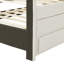 Lit plateforme simple tapissier avec lit gigogne et 3 tiroirs, style lin beige