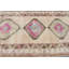 Grand tapis turc vintage en laine tissé à la main beige et rose pour un décor bohème au design unique