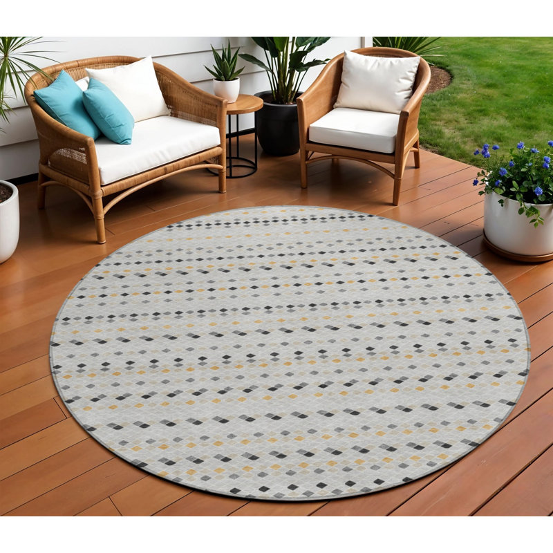 Tapis intérieur lavable rayé 8 pi