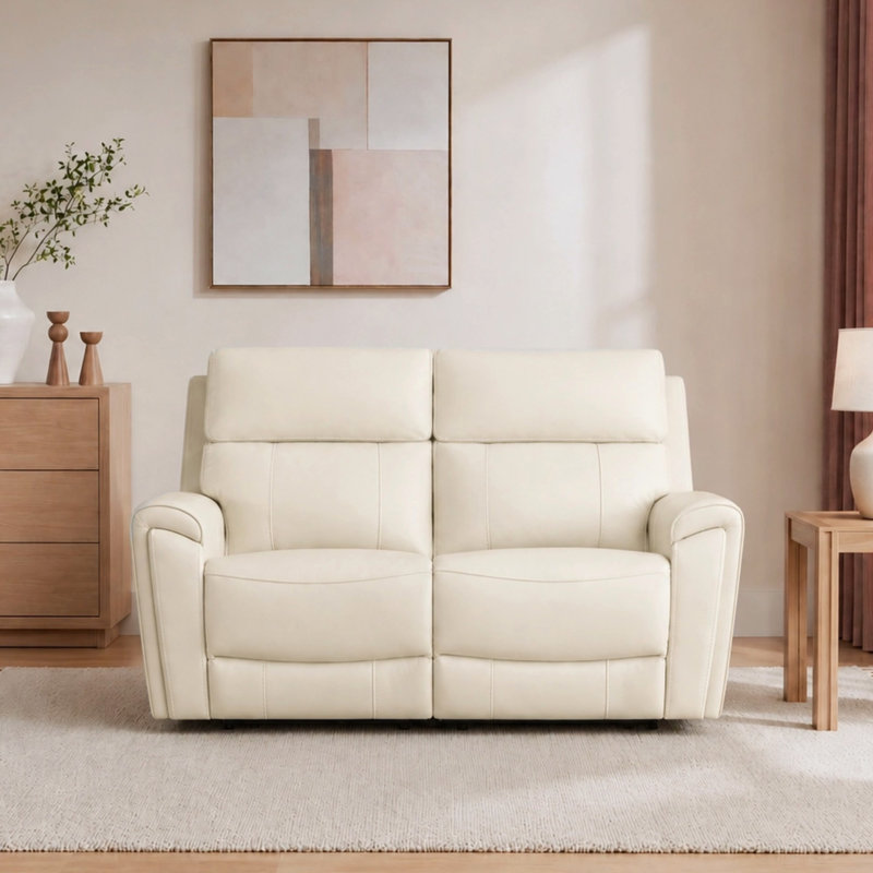 Canapé inclinable à deux moteurs 62,6 po à 2 moteurs avec conception près du mur et appui-tête électrique, Cream