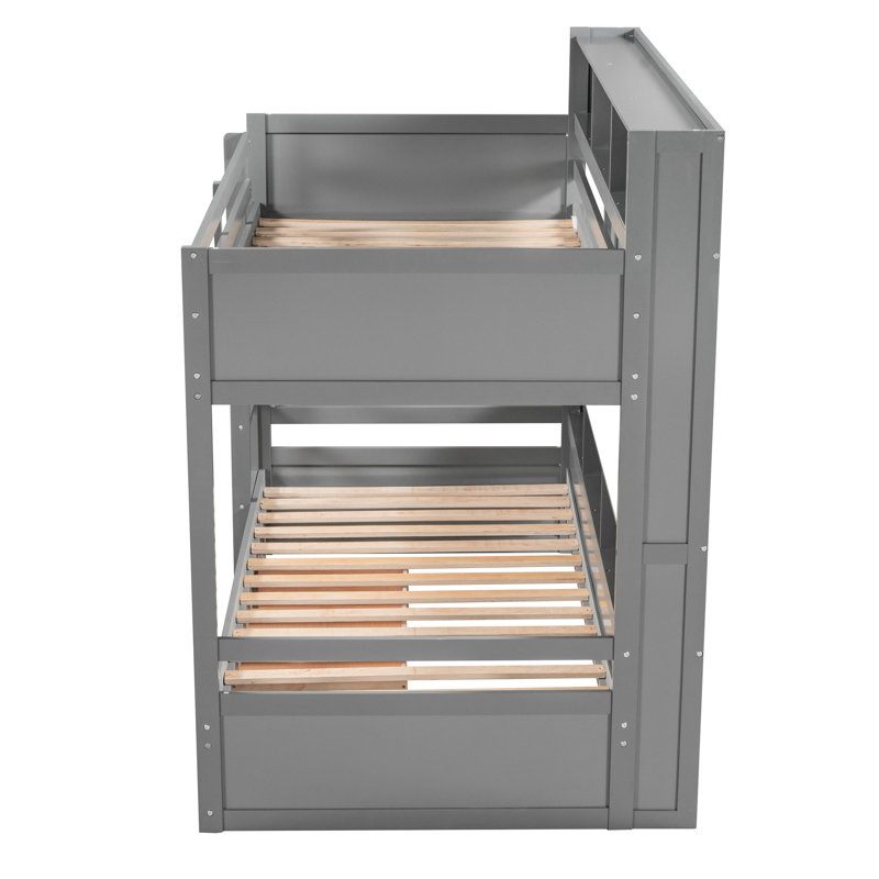 Twin Size Bunk Bed With Drawer And Shelf - Modern Home Essential Living