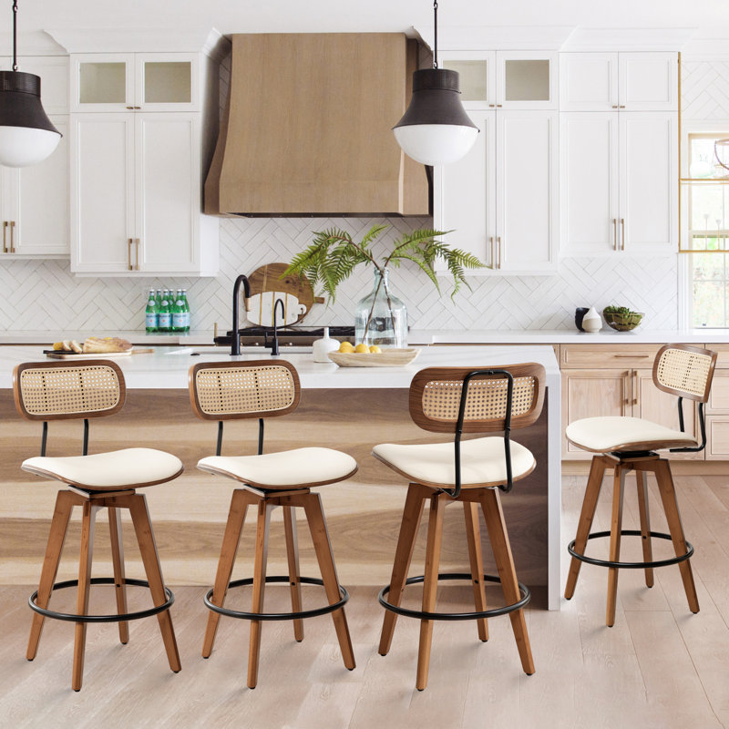 Sirine 66.8cm Swivel Bar Stool, Beige
