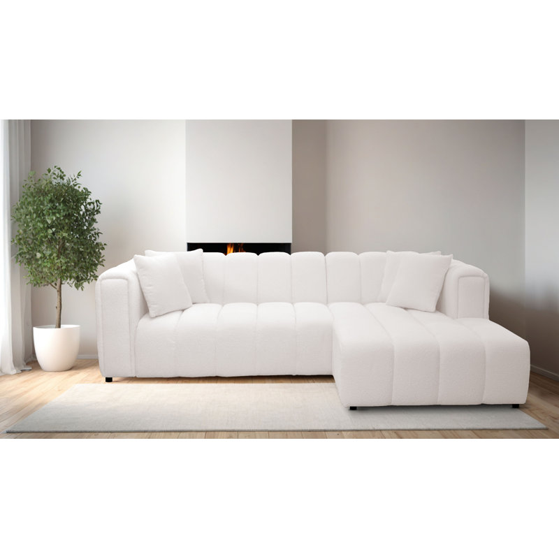 Oheneba 3 Seater Corner Sofa , Perle, Right Hand Facing