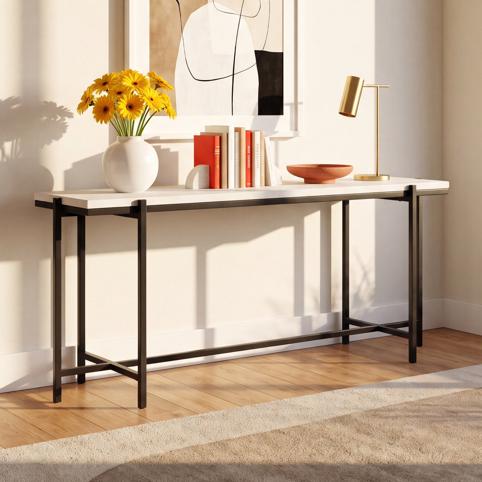 Rodney 46" Genuine Marble Coffee Table