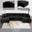 Adame U-Shaped Compression Couch 3 - Piece Modular Sectional Sofa with 8 Pillows-1243031104-1271910981-1258346035