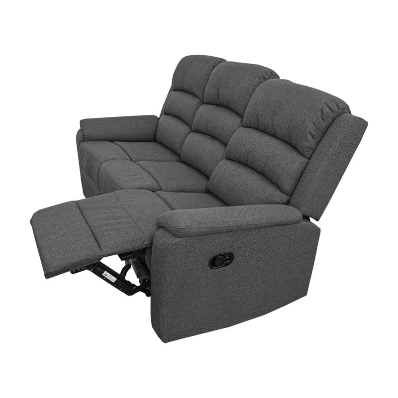 Canapé rembourré 74 po Samulicci, Tissu toile de jute gris foncé