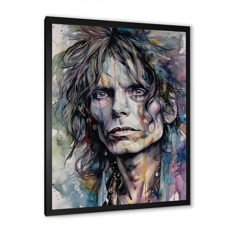 Illustration de célébrité - impression sur toile, Cadre photo noir, H 40 po x l 30 po