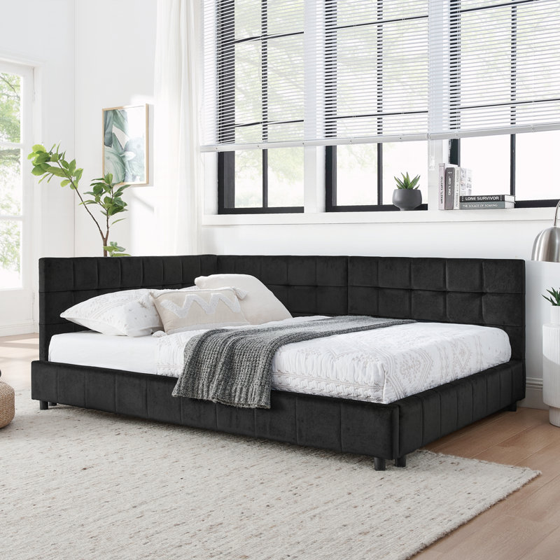 Structure de lit double pleine grandeur, Black