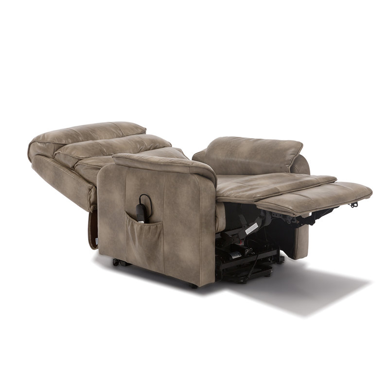 Whitely 82cm Wide Faux Leather Lift Assist Standard Recliner, Stone, Dual Motor Lift Assist