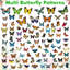 79 pièces de papillons colorés pour fenêtre, décorations de papillons
