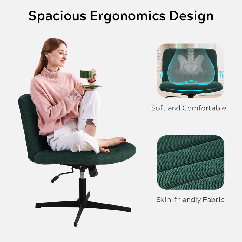 Latitude Run® Rishard Criss Cross Leg Armless Task Office Chair With No ...