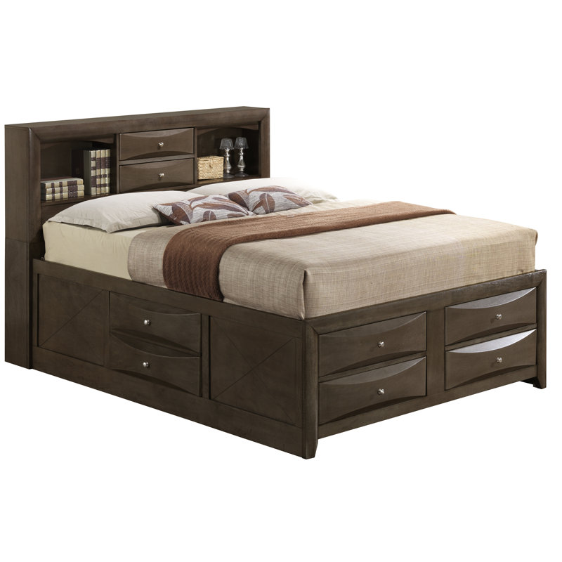 Champetre Bookcase Storage Bed, Full, Cappuccino