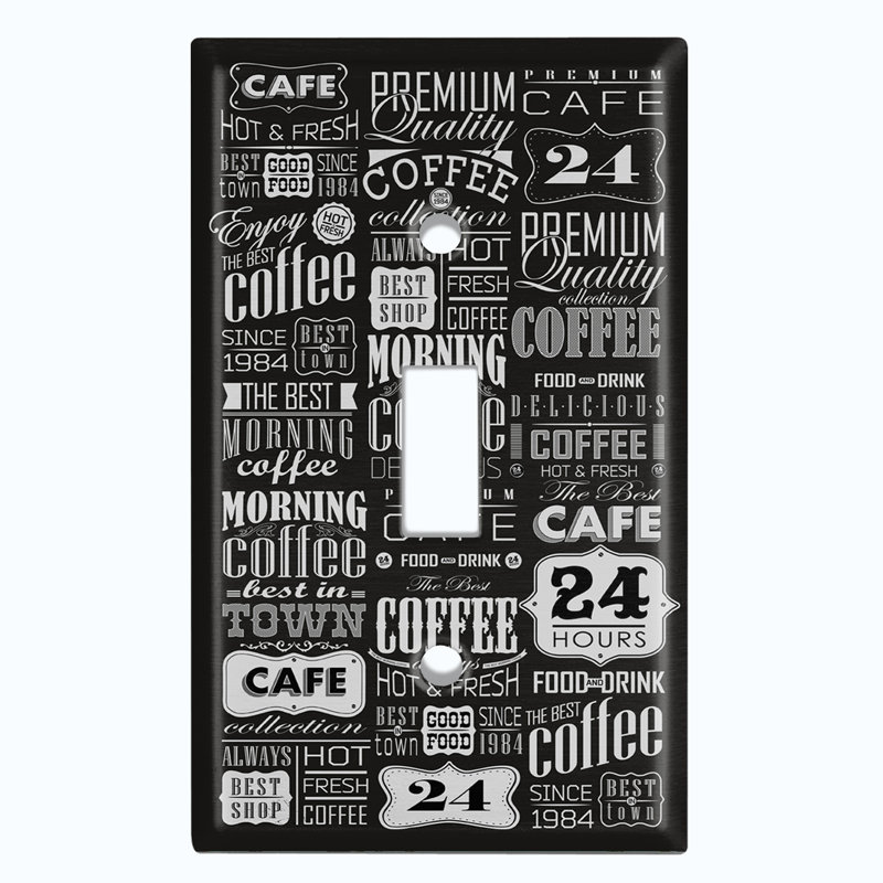 Plaque murale d'interrupteur à bascule 1 face Coffee Diner