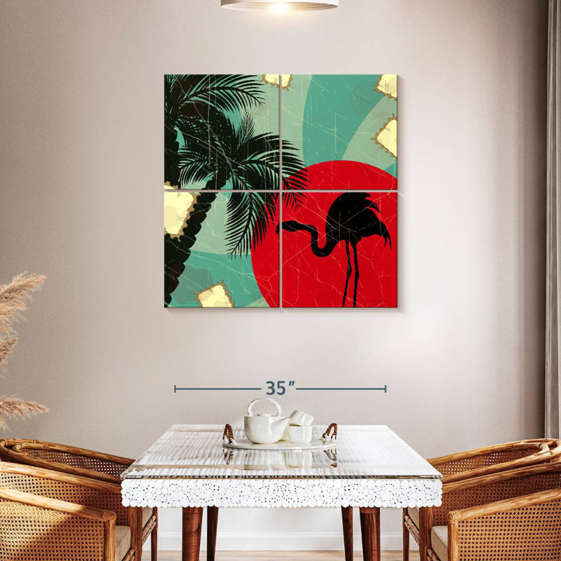Brampt Retro Flamingo And Palm