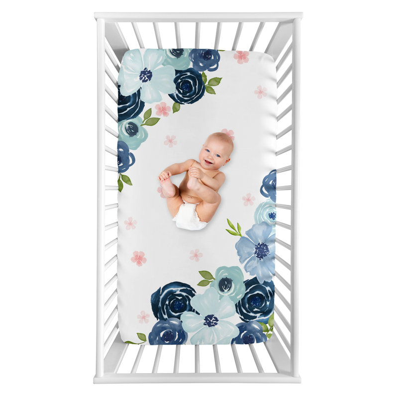Drap-housse aquarelle, Rose / bleu