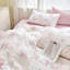 Ensemble de housse de couette 100% coton à double motif floral rose et mauve réversible avec fermeture à glissière-117045818